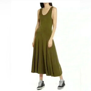 NINETY Percent Woman’s Tencel Single Jersey Paneled Tank Green Dress SZ S